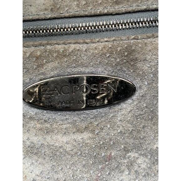 ZAC POSEN Women's Black Suede Herringbone Shoulder Bag - Picture 6 of 10